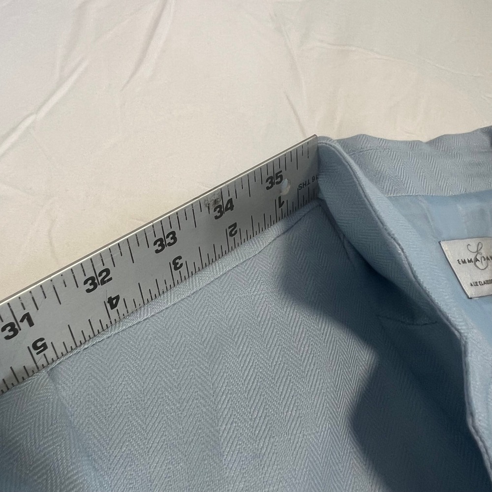 Emma James Liz Claiborne Light Blue Linen Blend Herringbone Blazer Jacket Sz 10 - Picture 13 of 14